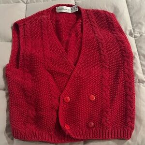 Robert Bruce Women's Classic Red V-Neck Sweater Vest